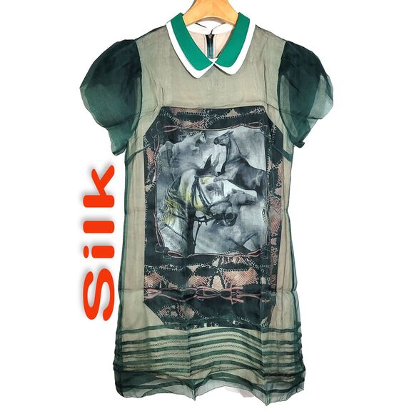 Women's 100% Silk Size S Short Sleeve Top Shirt SCB821 - Picture 1 of 3